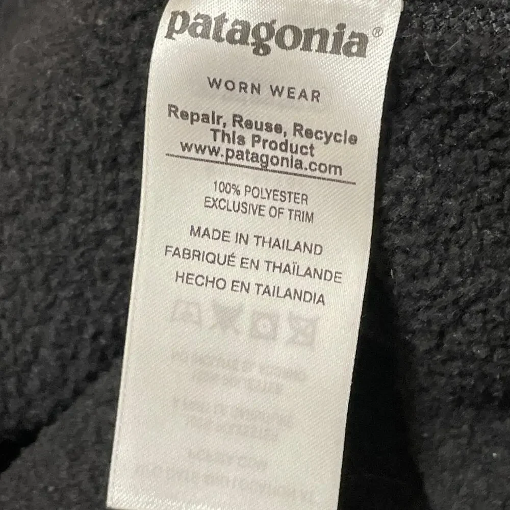 Patagonia Better Men Black Fleece Long Sleeve High Neck Sweatshirt Sweater Top L